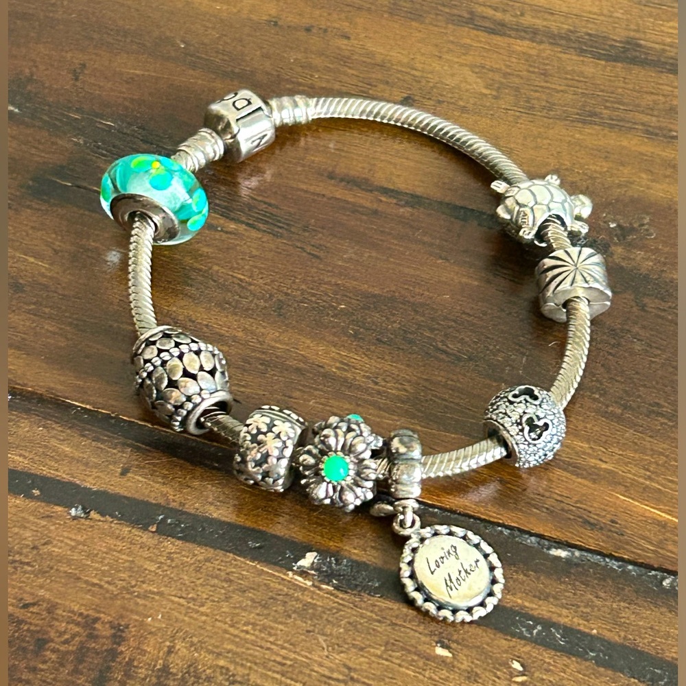 Pandora Charm Bracelet Loving Mother Disney Mickey Mouse Sea Turtle